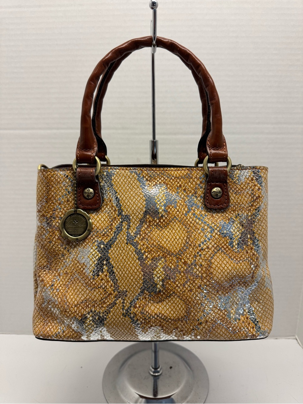 Patricia Nash Norcia Leather Top Handle Crossbody with Zip Pouch